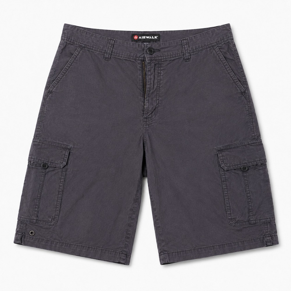 Airwalk Cargo Shorts Mens 36 Gray Utility Pocket Casual Outdoor Hiking